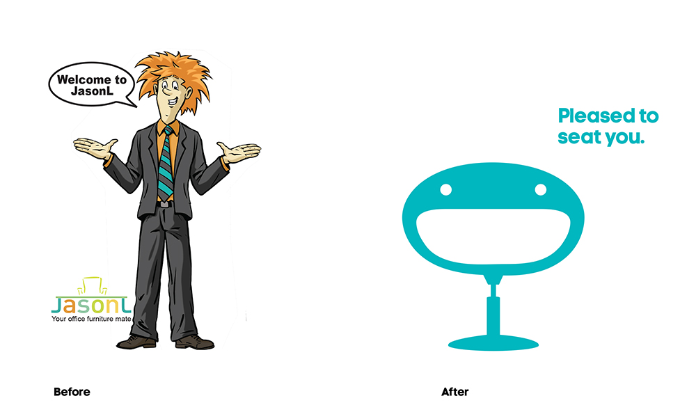 The logo, before and after.