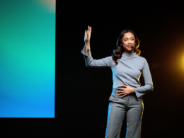 woman on stage