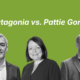 Patagonia vs. Pattie Gonia with three portraits